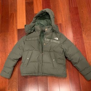 The North Face Cropped Down Jacket - Forest Green - Size Large